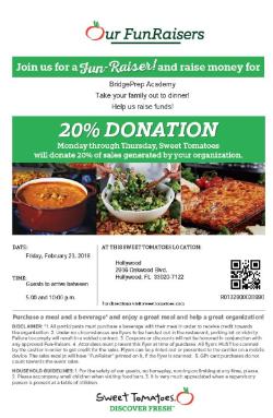 Come Join us for Dinner Tonight at Sweet Tomatoes